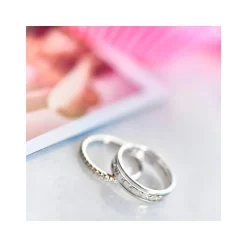 Alliance argent 925 ajourée diamants 4,3 mm