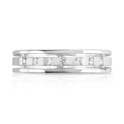 Alliance argent 925 ajourée diamants 4,3 mm
