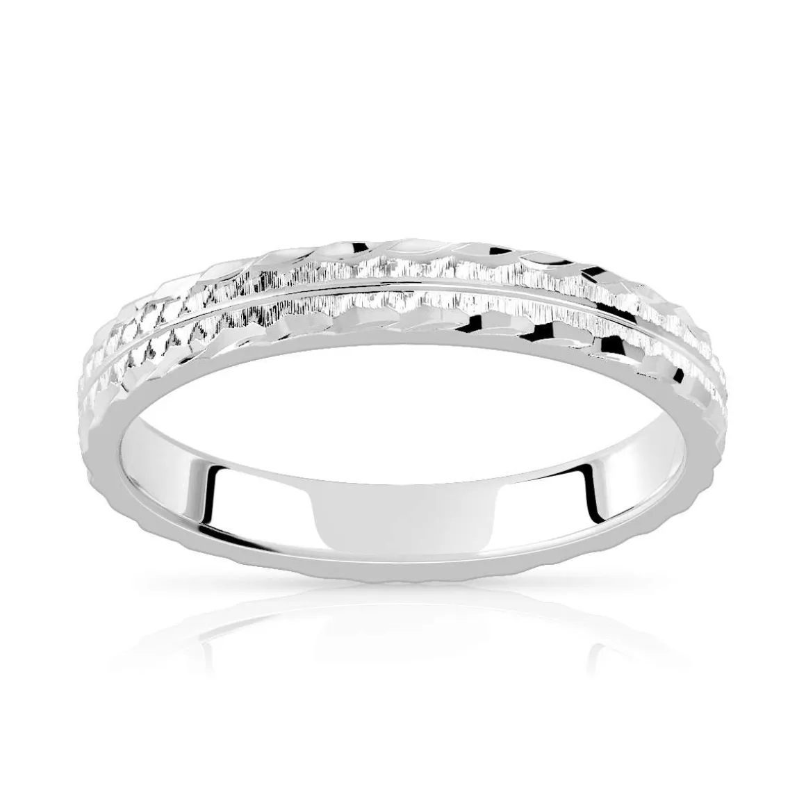 Alliance argent 925 diamanté 3 mm