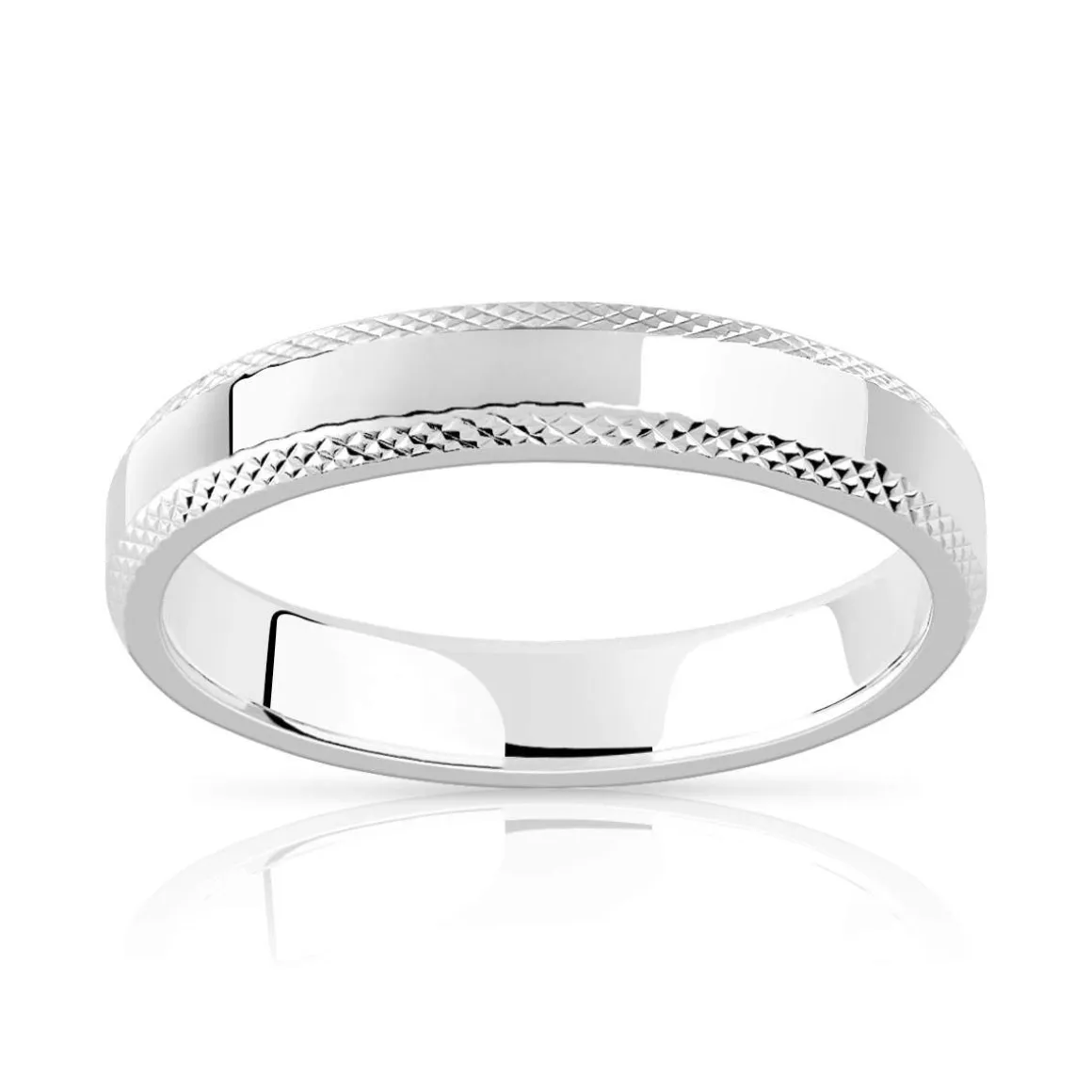 Alliance argent 925 diamanté 4 mm