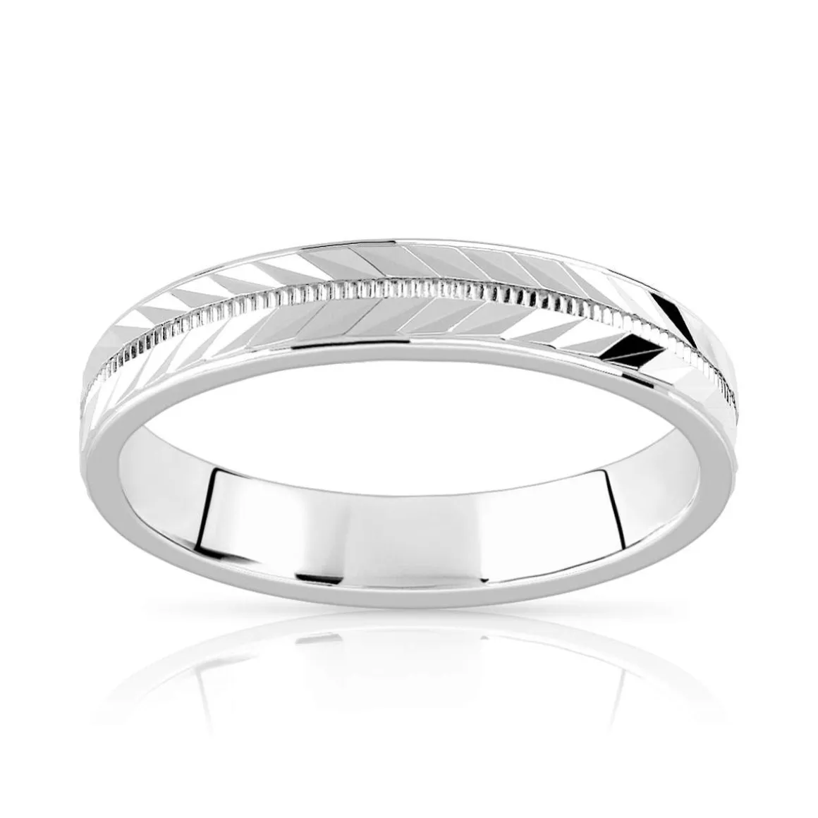 Alliance argent 925 diamanté 4 mm