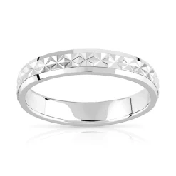 Alliance argent 925 diamanté 4 mm
