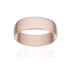 Alliance classique demi jonc or 750 rose brossé 6 mm