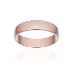 Alliance classique demi jonc or 750 rose poli 4,5 mm