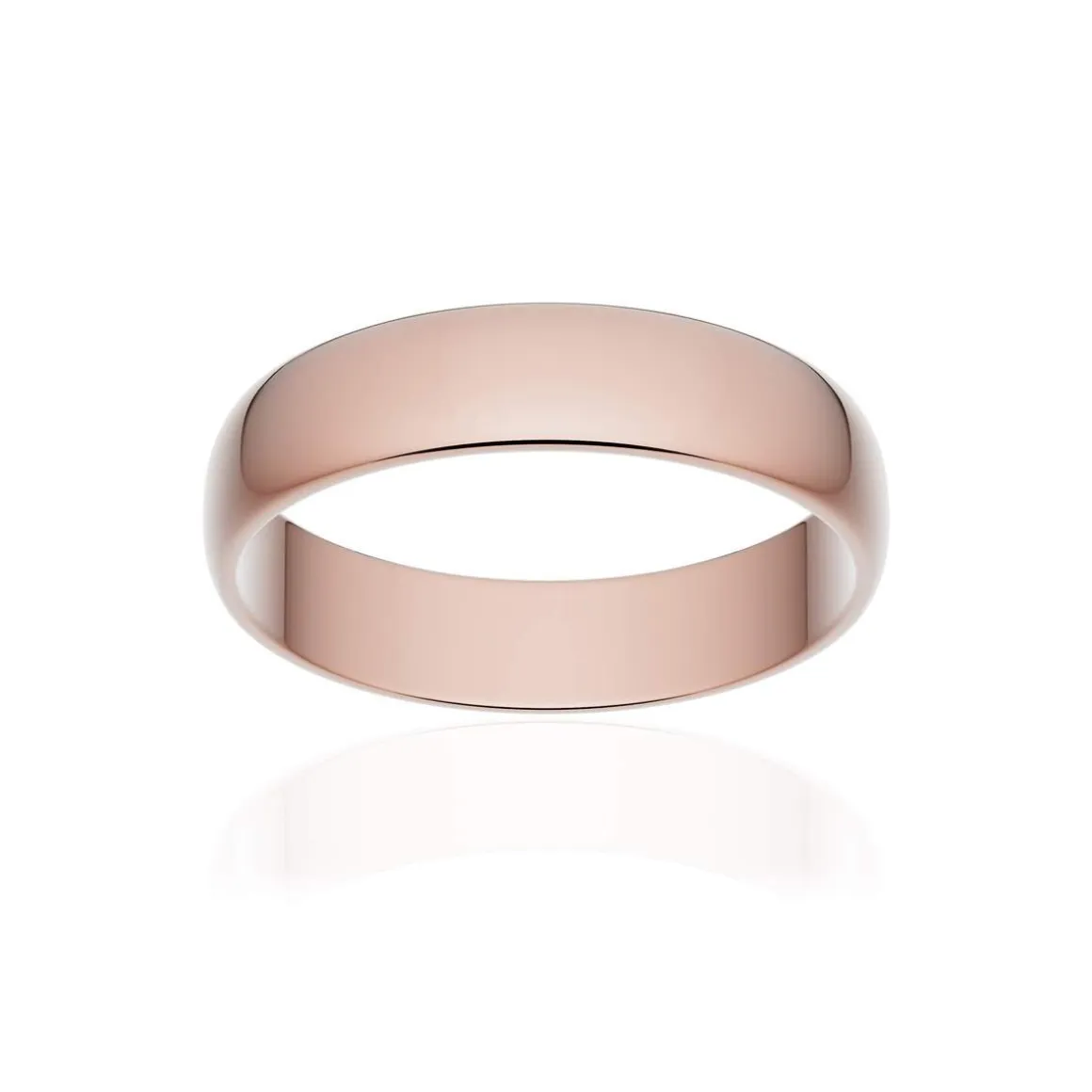 Alliance classique demi jonc or 750 rose poli 4,5 mm