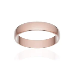 Alliance classique demi jonc or 750 rose poli 4 mm