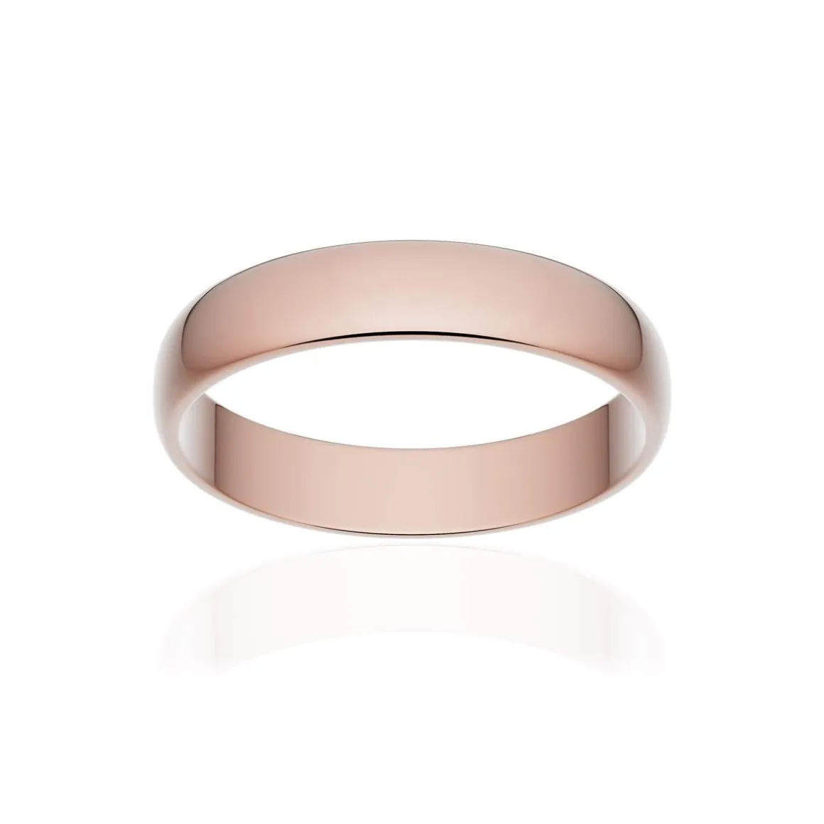 Alliance classique demi jonc or 750 rose poli 4 mm