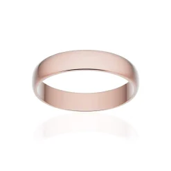 Alliance classique demi jonc or 750 rose brossé 4 mm
