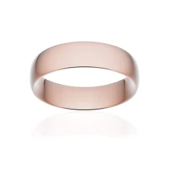 Alliance classique demi jonc confort or 750 rose brossé 6 mm