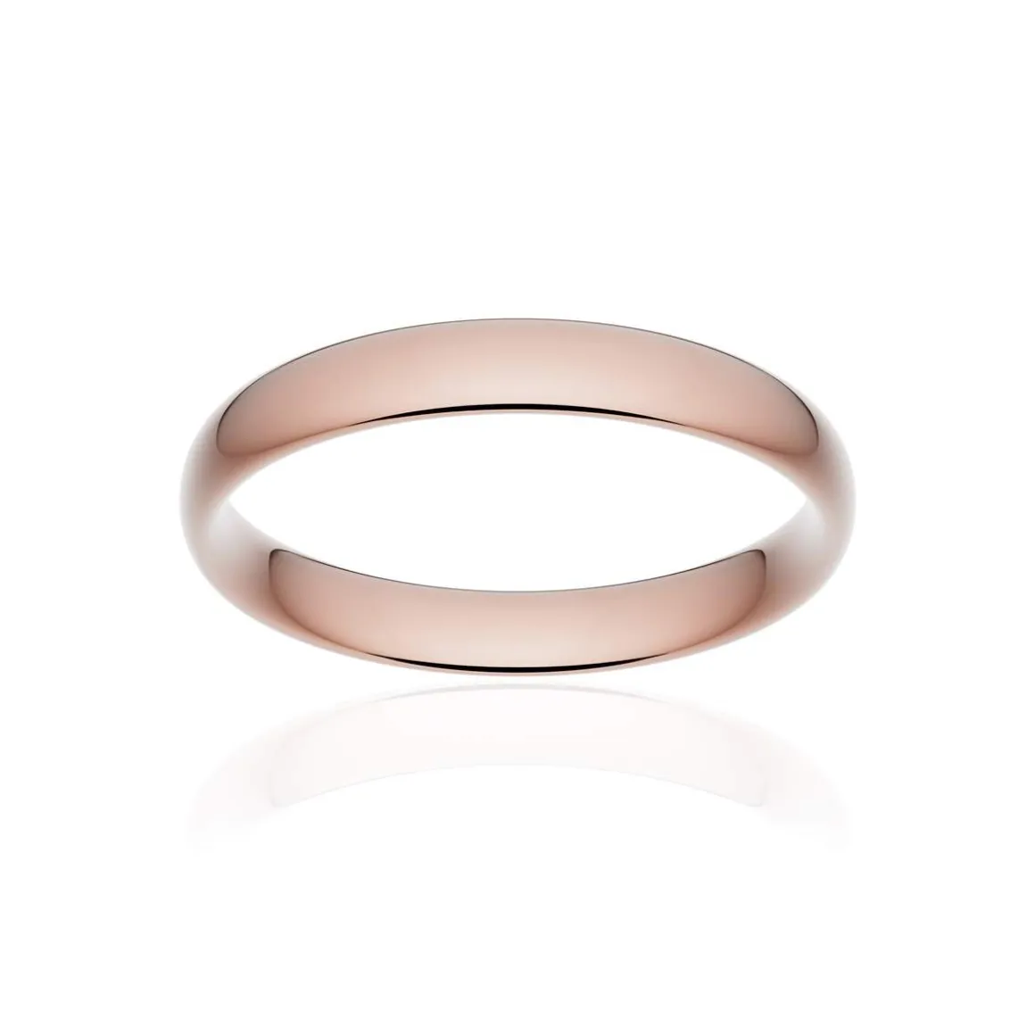 Alliance classique demi jonc confort or 750 rose poli 3,5 mm