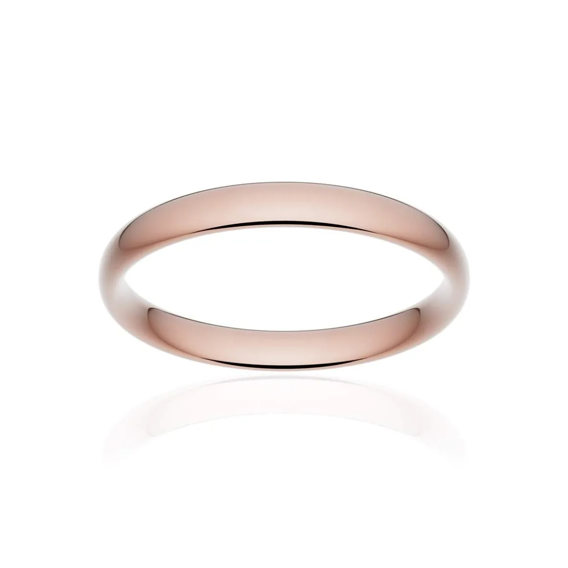 Alliance classique demi jonc confort or 750 rose poli 3 mm