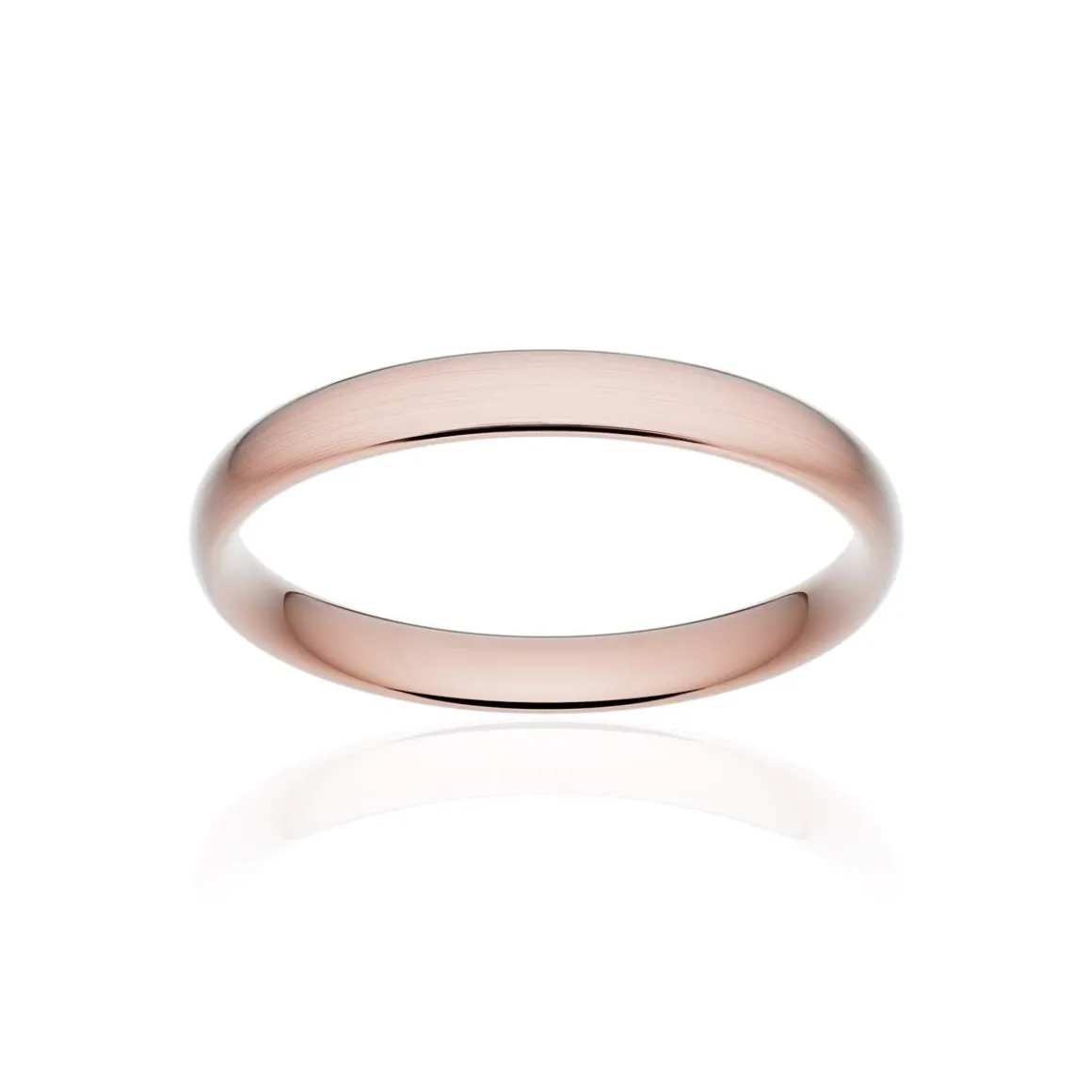 Alliance classique demi jonc confort or 750 rose brossé 3 mm