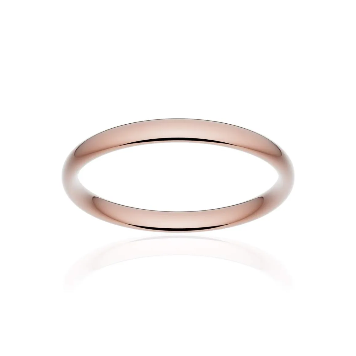 Alliance classique demi jonc confort or 750 rose poli 2,5 mm