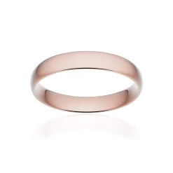 Alliance classique demi jonc confort or 750 rose brossé 4 mm