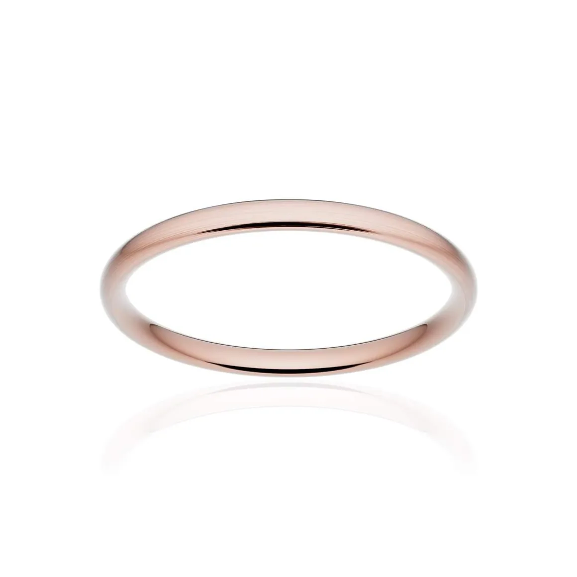 Alliance classique demi jonc confort or 750 rose brossé 2 mm