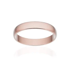 Alliance classique demi jonc or 750 rose brossé 3,5 mm