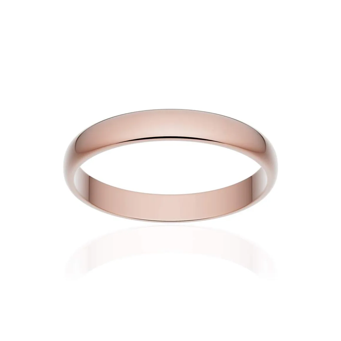 Alliance classique demi jonc or 750 rose poli 3 mm