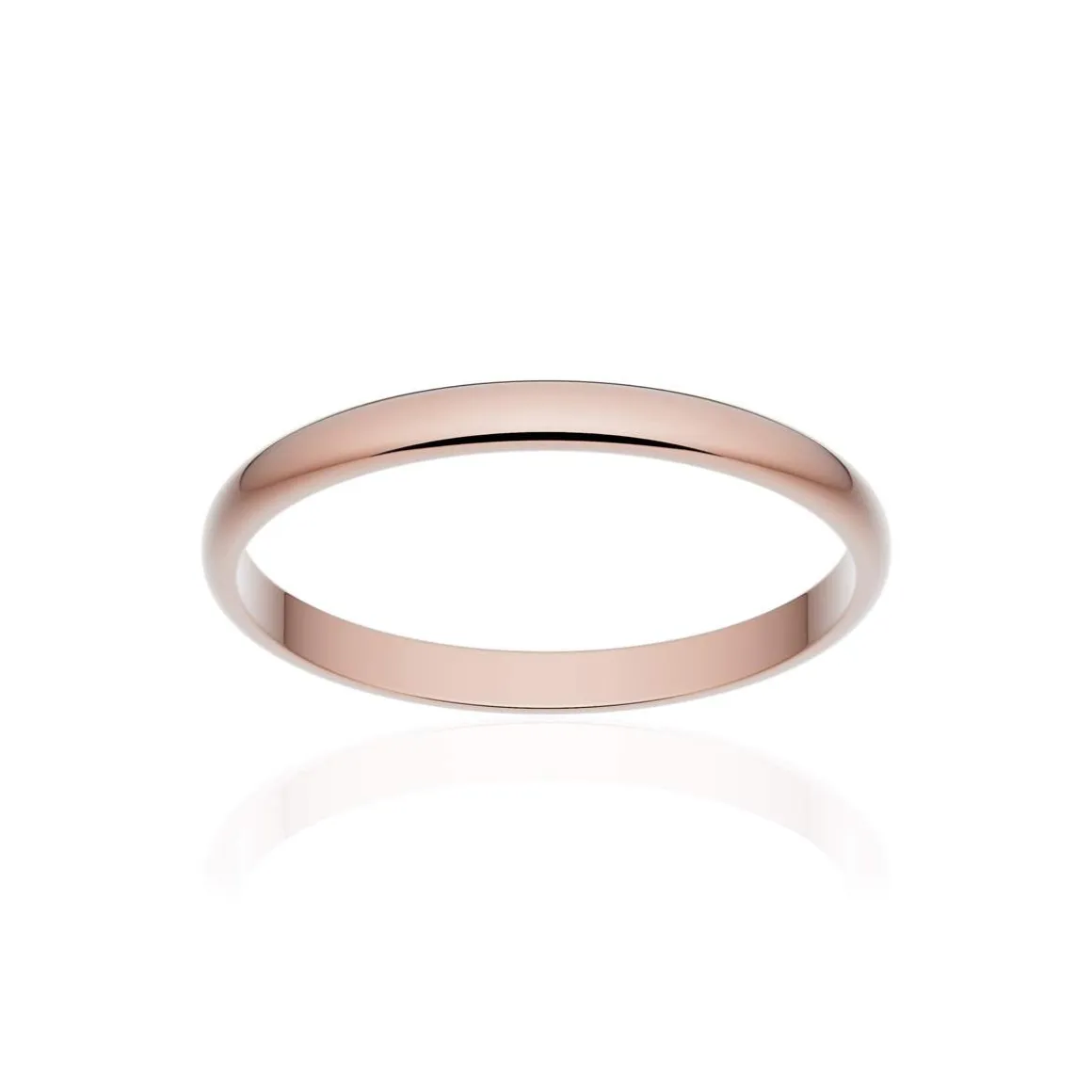 Alliance classique demi jonc or 750 rose poli 2 mm