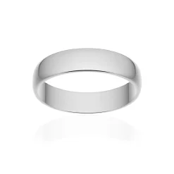 Alliance classique demi jonc or 375 blanc poli 4,5 mm