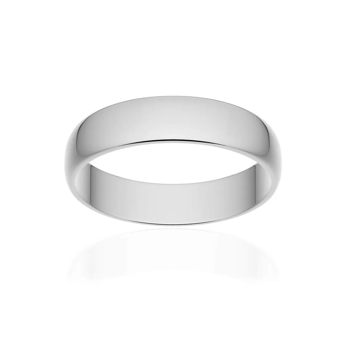 Alliance classique demi jonc or 375 blanc poli 4,5 mm