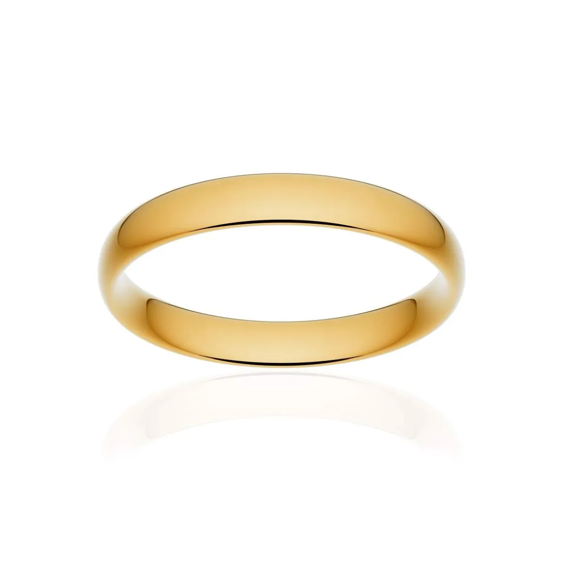 Alliance classique demi jonc confort or 750 jaune poli 3,5 mm