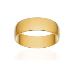 Alliance classique demi jonc or 375 jaune poli 6 mm