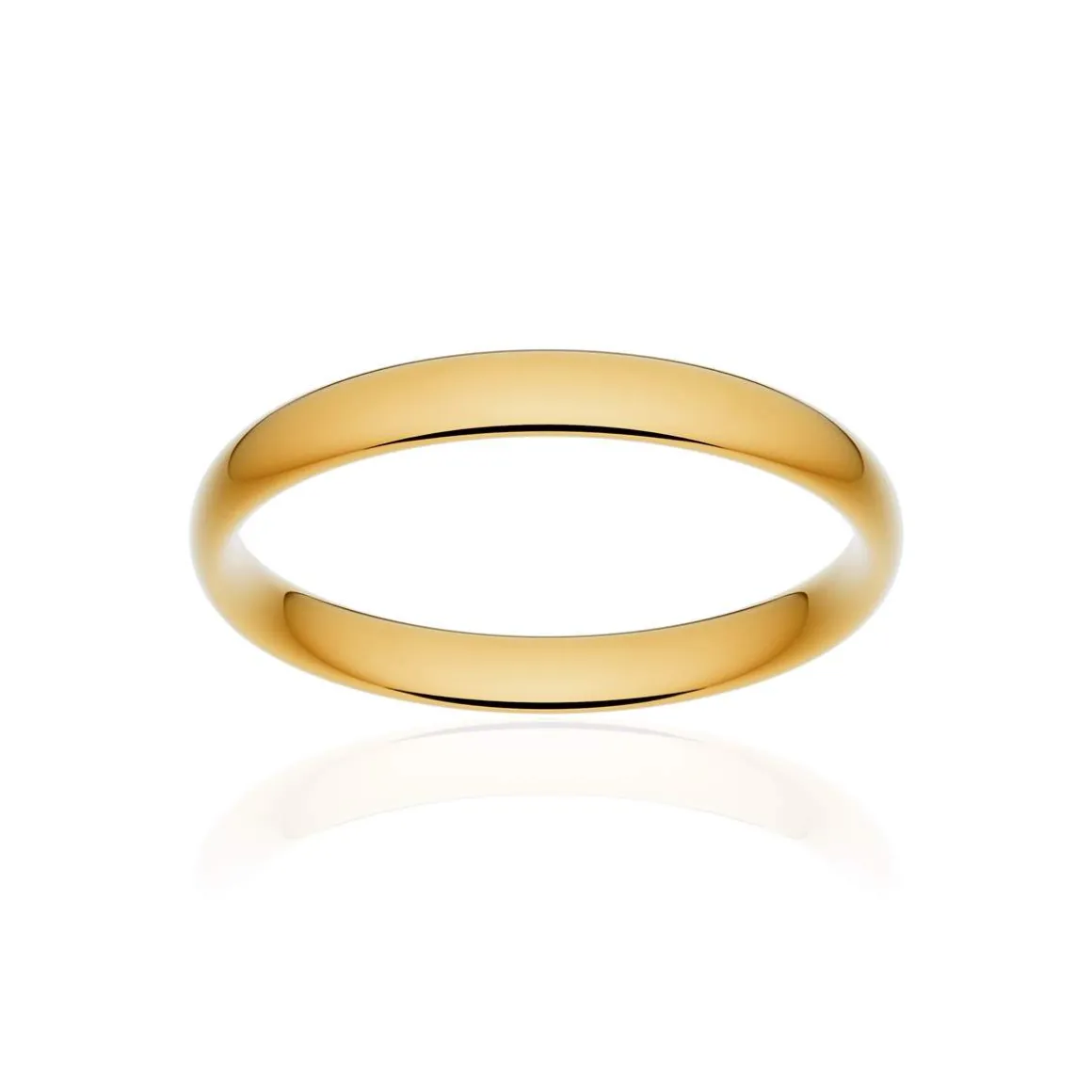 Alliance classique demi jonc confort or 750 jaune poli 3 mm