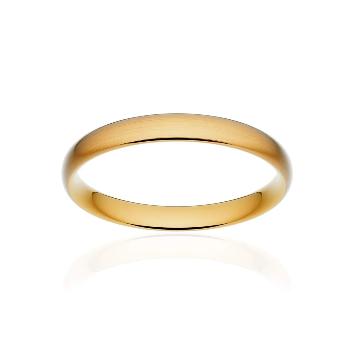 Alliance classique demi jonc confort or 375 jaune brossé 3 mm