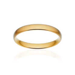 Alliance classique demi jonc confort or 750 jaune brossé 3 mm