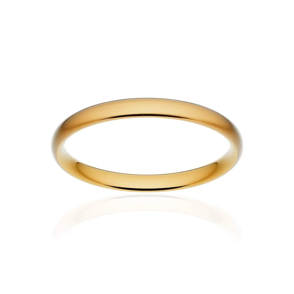 Alliance classique demi jonc confort or 750 jaune brossé 2,5 mm