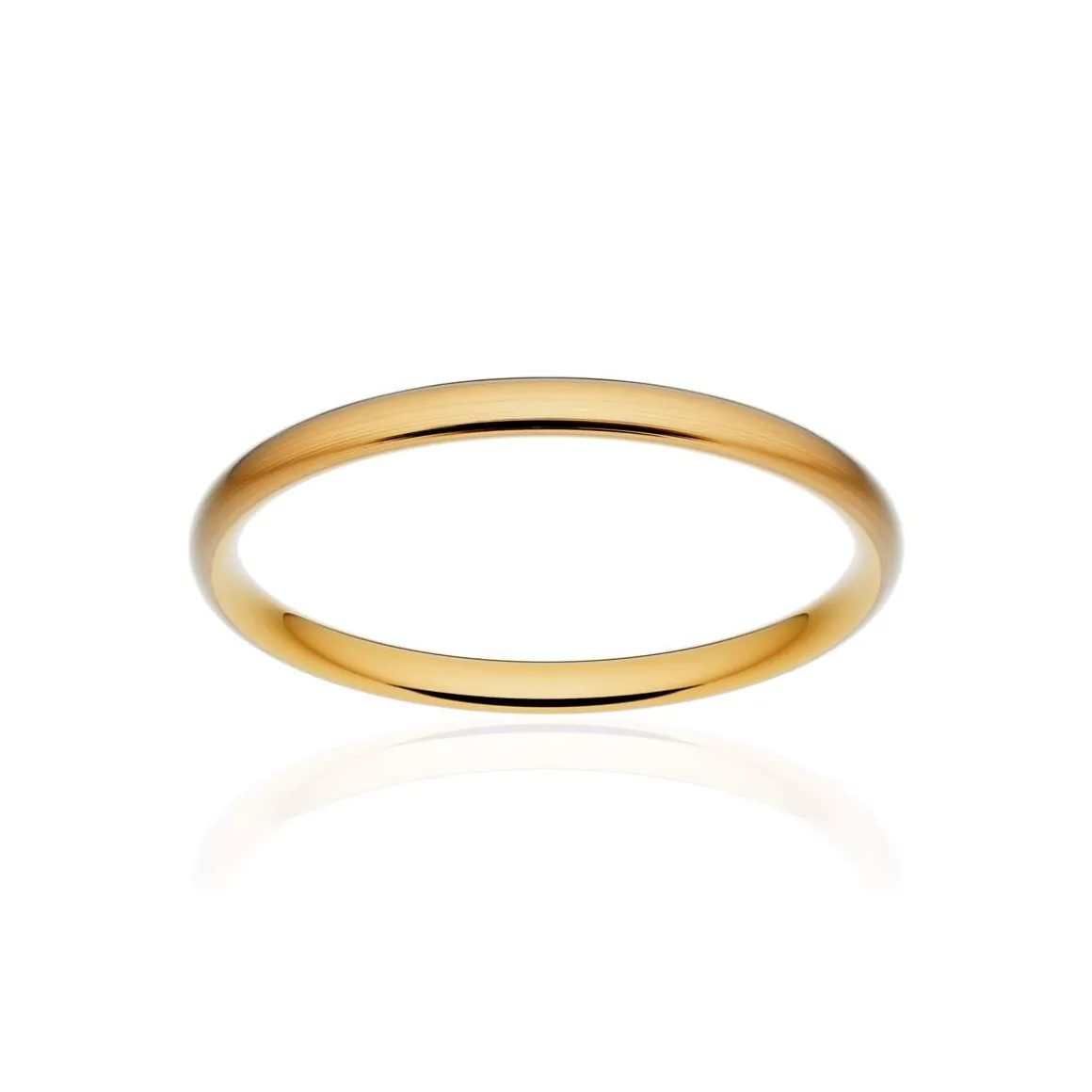 Alliance classique demi jonc confort or 750 jaune brossé 2 mm