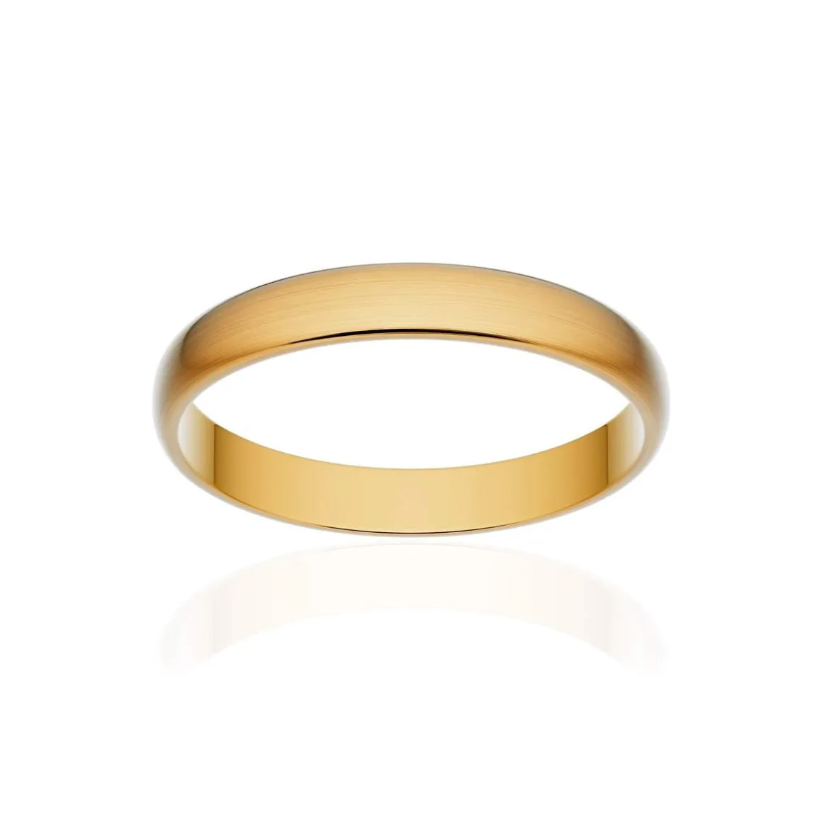 Alliance classique demi jonc or 375 jaune brossé 3 mm