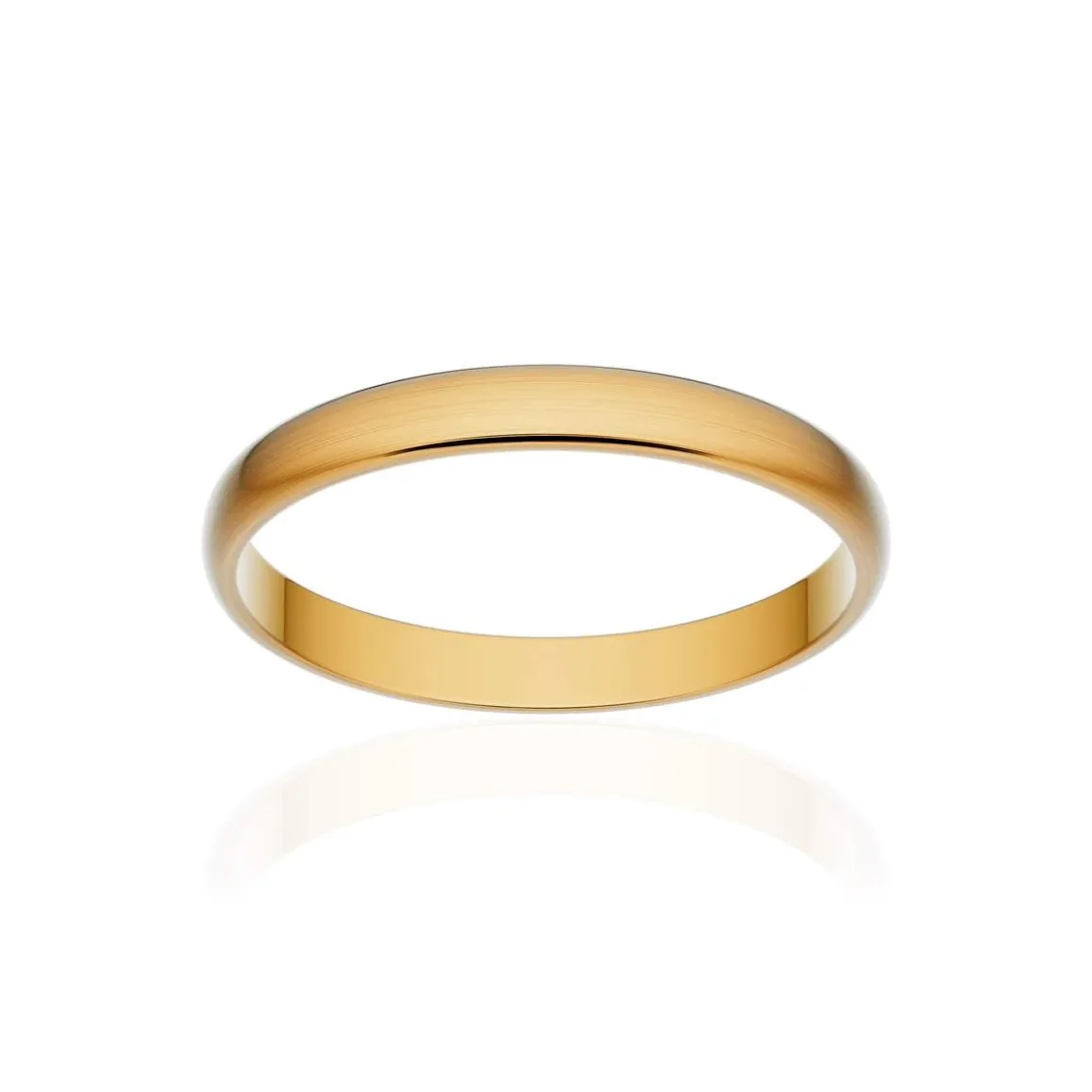 Alliance classique demi jonc or 750 jaune brossé 2,5 mm
