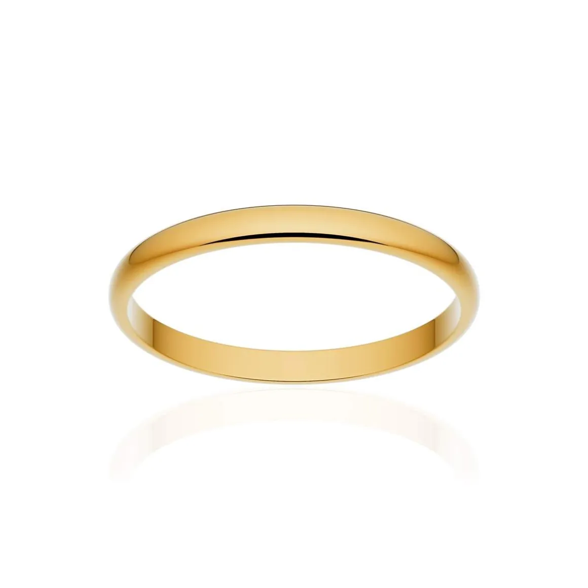 Alliance classique demi jonc or 750 jaune poli 2 mm