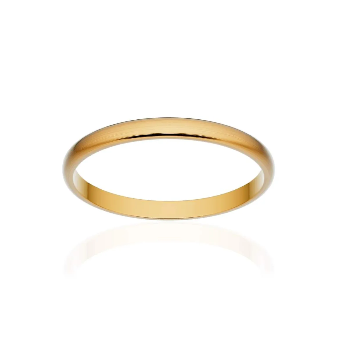Alliance classique demi jonc or 750 jaune brossé 2 mm