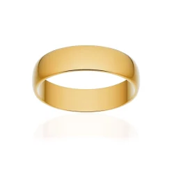 Alliance classique demi jonc or 375 jaune poli 5 mm