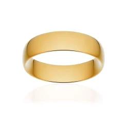 Alliance classique demi jonc confort or 750 jaune poli 6 mm