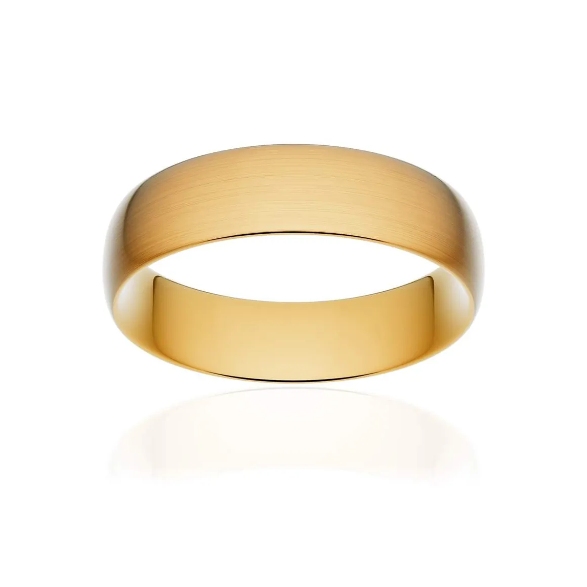 Alliance classique demi jonc confort or 375 jaune brossé 6 mm