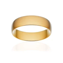 Alliance classique demi jonc confort or 750 jaune brossé 6 mm