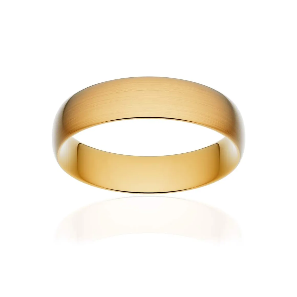 Alliance classique demi jonc confort or 375 jaune brossé 5,5 mm