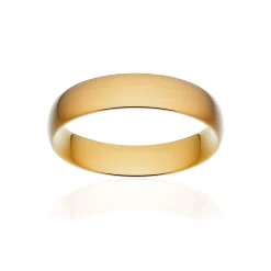 Alliance classique demi jonc confort or 375 jaune brossé 5 mm