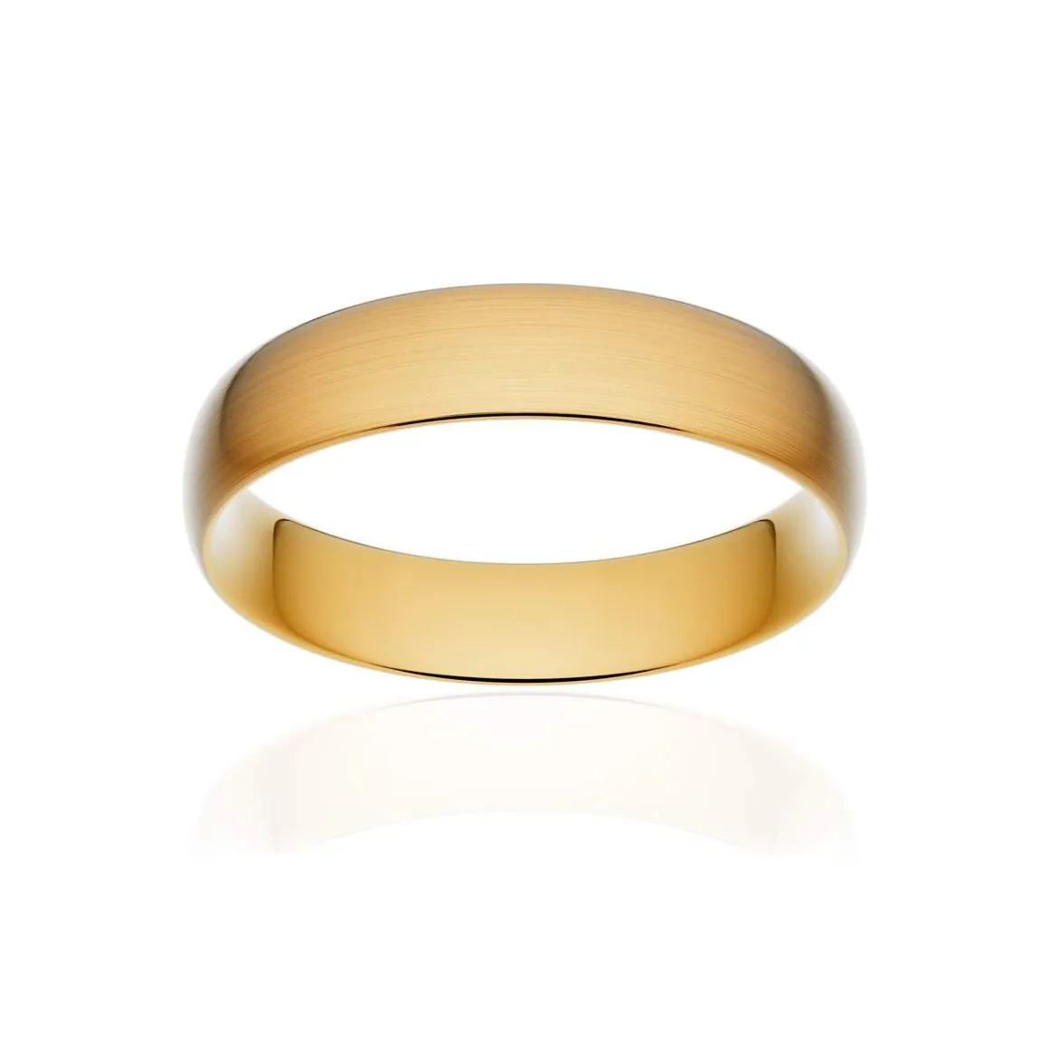 Alliance classique demi jonc confort or 375 jaune brossé 5 mm