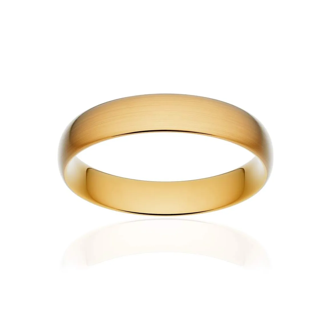 Alliance classique demi jonc confort or 375 jaune brossé 4,5 mm