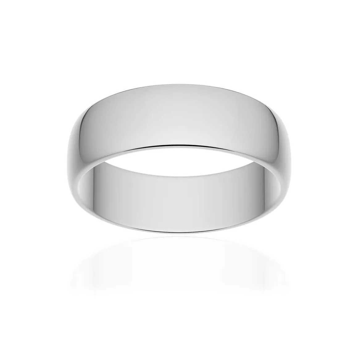 Alliance classique demi jonc or 375 blanc poli 6 mm