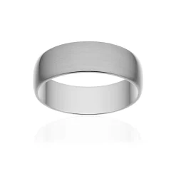 Alliance classique demi jonc or 375 blanc brossé 6 mm