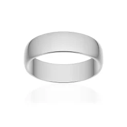 Alliance classique demi jonc or 750 blanc poli 5,5 mm