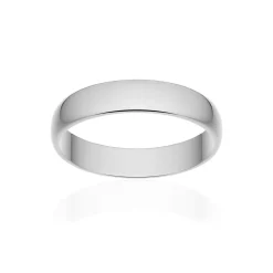 Alliance classique demi jonc or 750 blanc poli 4 mm