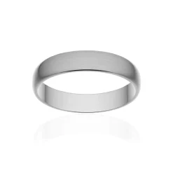 Alliance classique demi jonc or 750 blanc brossé 4 mm