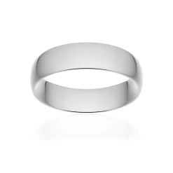 Alliance classique demi jonc confort or 375 blanc poli 6 mm