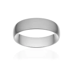 Alliance classique demi jonc confort or 375 blanc brossé 6 mm